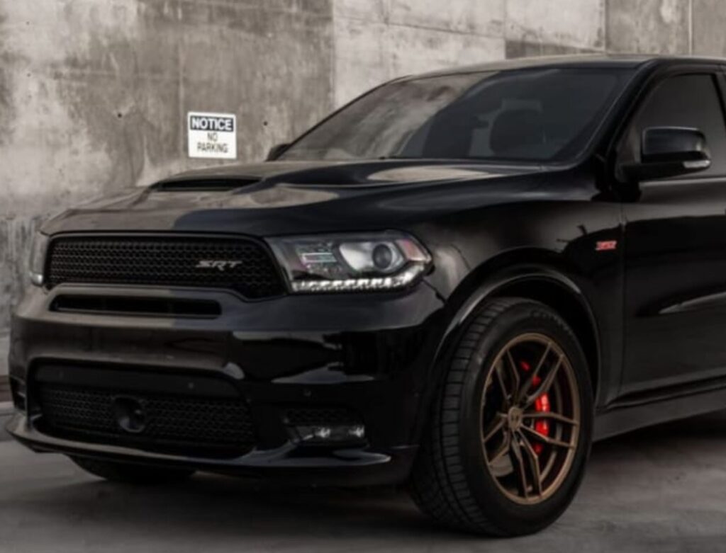 red-2025-dodge-durango-ADAS-underneath-Lorens-Body-Shop