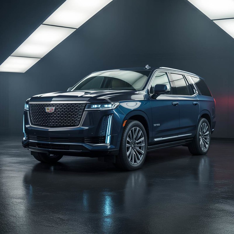 blue cadillac escalade-GM collision repair at lorens body shop