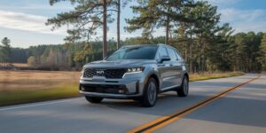 Kia Sorento on highway-Lorens Body Shop